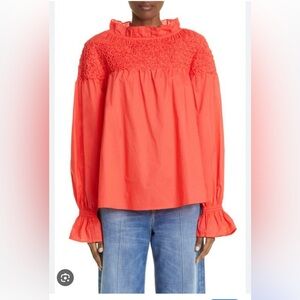 Merlette Majorelle Blouse size small in the color poppy